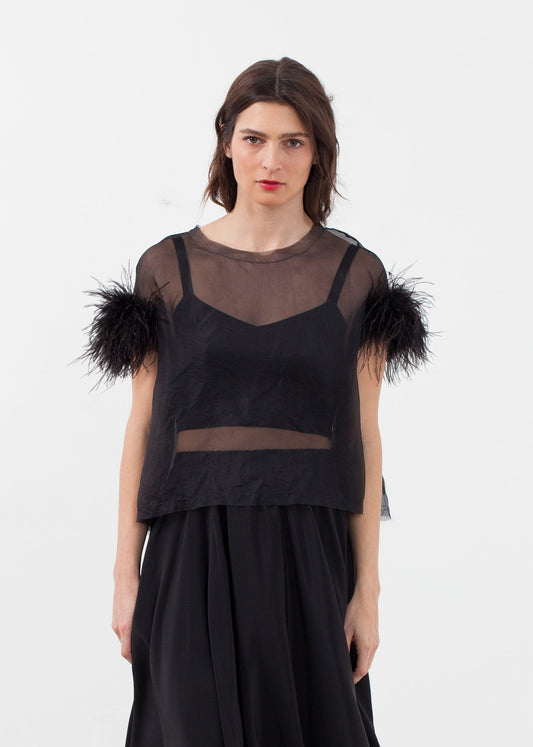 Organza Feather Top